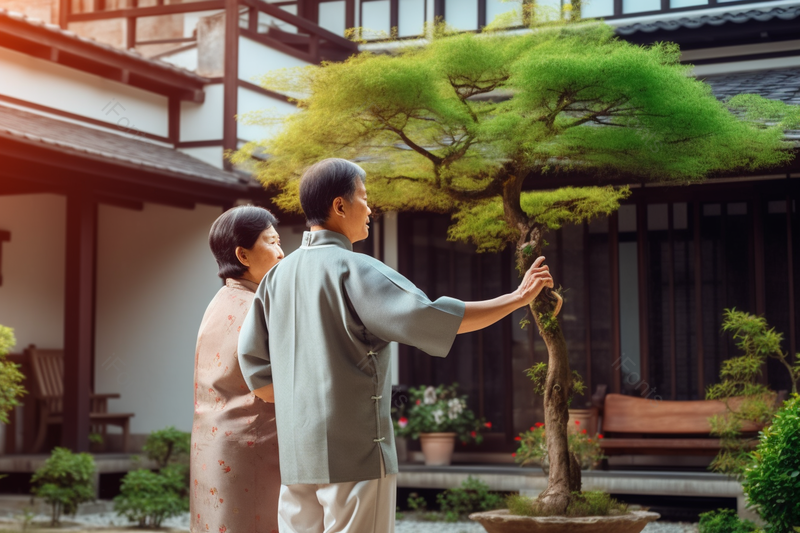 晚年夫妻在养老院里聊天的幸福老年生活,高清,摄影图,摄影图片,图片大全,摄影图免费下载